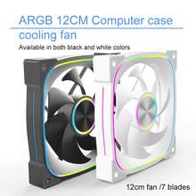 1 pieza Ventilador de refrigeración para caja de PC XFENGX Precise Halo 9PRO Prism Fan de 12 cm con control de temperatura PWM, ARGB colorido, juego de 3 piezas