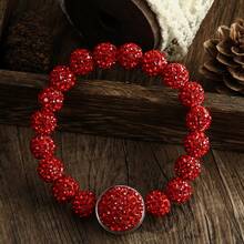 1pc New Fashionable Luxury Bohemian Style 10mm Bling Bling 6-Layer Clay Rhinestone Beaded Bracelet, Detachable Clay Rhinestone Clasp, Gift For Women