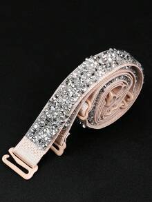 2pcs Rhinestone & White Diamond Shiny Elegant Women Bra Straps