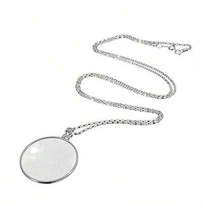 Magnifying Glass Necklace 5X Magnifier Pendant Pocket Magnifier Magnifying Monocle Hanging Reading Magnifier Loupe For Books Crafts Jewellery Hobbies For Women Men 42mm Diameter Lens