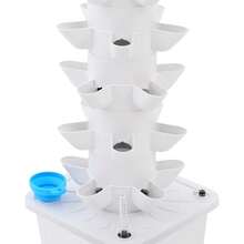 OUKANING 7-Tier Plants Hydroponic Tower, 35 Holes Hydroponic Tower Vertical Farming System For Lettuce Mint Aeroponic Tower Garden Vertical Hydroponic Column System,Hydroponics Growing Tower, Vertical Hydroponic Indoor Gardening Tower - trắng - Xem 2