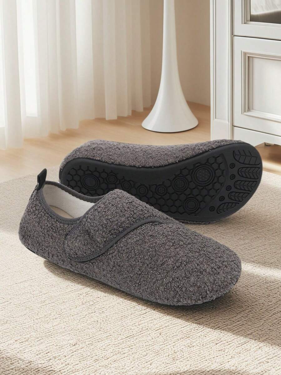 Pantuflas para adultos ajustables y cómodas - Suaves, cálidas, de moda, adecuadas para el hogar, viajes, uso en exteriores/interiores, perfectas para otoño, invierno y primavera! - Gris Oscuro - Ver 1