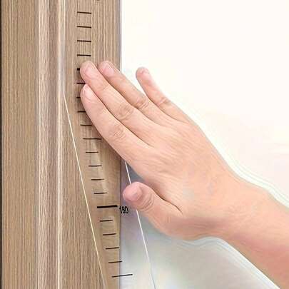 Thước đo chiều cao tường hiện đại - Chất liệu PC bền, vạch dễ đọc, có thể ghi và tái sử dụng Dùng để trang trí phòng và tường, trang trí nhà cửa, dụng cụ đo trang trí, thiết kế đẹp mắt, dụng cụ đo chính xác, trang trí đương đại, chất liệu cao cấp, dành cho người đam mê tự làm