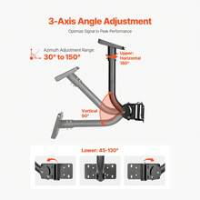 Starlink Gen 3 Mount, Adjustable Angle Wall Mounting Standard Gen 3 Pipe Kit, Heavy-Duty Steel Long Starlink Pole Adapter, Compatible With Gen3 And V3, Easy To Assembly, Black - Bộ chuyển đổi cực dài - Xem 3