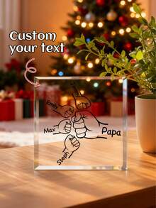 Customized Acrylic Christmas Decorative Items, Personalized Square Ornaments, Gifts For Fathers And Children, Customized Acrylic Christmas Decorations, Custom Text, Family Names, Multiple Children. Personalized Couples Christmas Ornament, Couple Names Christmas Ornament, Our First Christmas Together, New Couple Gift. Personalized Family Christmas Gift, Our Family ChristmasPlaque, Family Christmas Gift, Family Christmas Custom Heart Plaque