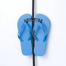 Flip Flop Rack Organizer Holds 9 Pairs Over Door Organizer Space Saving Shoe Rack Adjustable Hooks Organize Flip Flops, And Oofos Black - ban đầu - Xem 3