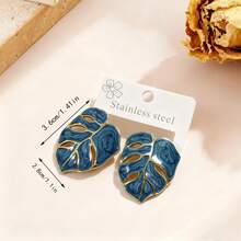 Enamel Leaf Earrings For Women Stainless Steel Statement Jewelry Chic & Sweet Style For Every Occasion
