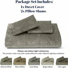 Queen Size 3pcs Ultra Soft Breathable Comforter Cover Set, Luxury Cozy Flannel Duvet Cover With Pillow Shams, 90" X 90", Dark Grey,  And  Bedding Collection - 煙燻橄欖(無被子) - 查看 6