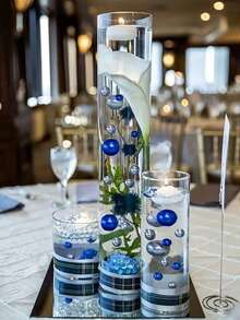 2300 piezas de perlas artificiales flotantes sin agujeros, para rellenar jarrones, decoración de jarrones, decoración de velas flotantes, centro de mesa del hogar, adecuado para bodas DIY, cumpleaños, fiestas temáticas, Halloween, decoración navideña, tamaños mixtos de 10 mm, 16 mm, 20 mm (incluidas las perlas de agua)