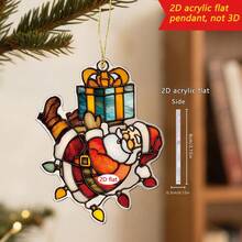 1pc Christmas Hanging Decoration, Santa Claus Light String Decor, Holiday Party Home Decoration, Christmas Tree Ornament, Backpack Keychain Accessory - Multicolor - View 13