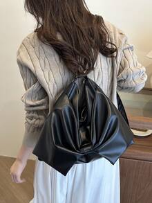 Borsa a tracolla stile coreano con fiocco, nuova collezione autunno 2025, borsa a tracolla casual con catena e grande capacità, multifunzionale, borsa a spalla retrò di per pendolari, borsa a tracolla semplice e versatile di moda per le donne, con grande capacità