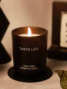 1 pièce Grande tasse TASTE LIFE Bougie d'aromathérapie en cire de soja haut de gamme avec sous-tasse, sans fumée, huiles essentielles d'aromathérapie pour la maison, le spa, les loisirs. Ensemble de bougies décoratives exquis, idéal pour la relaxation, la décoration et les cadeaux