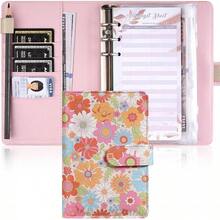 Budget Binder, A6 Money Saving Binder With Cash Envelopes, PU Leather Challenge, Zipper Envelopes, Budget Sheet And Category Sticker Labels2025 - Pink Floral - View 12