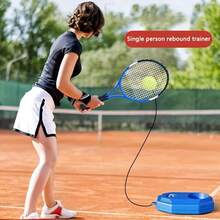 1 Piece Of Single Player Tennis Trainer - A Tennis Trainer Base With Elastic Rope And Groove, Used To Improve Tennis Skills, Tennis Sports Accessories In Blue To Enhance Skills