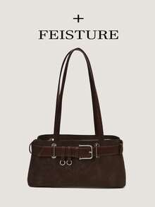 1pc Fashion Women's Underarm One Shoulder Bag With Belt Buckle, Suitable For Daily Outings, Dates, And Commuting