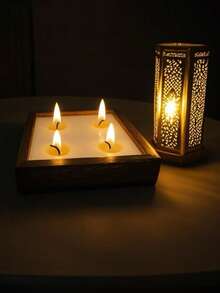 This Brand New Multi-Wick Boat-Shaped Wooden Aroma Candle Is Of A Larger Size, Exuding A Luxurious Vibe, Making It An Ideal Choice To Create A Vacation Atmosphere For Parties. This Wooden Bowl-Shaped Aroma Candle Is Also An Excellent Option For Home Lighting And Decoration, Especially Suitable For Homes, Hotels, Ramadan, Valentine's Day, Easter, Gatherings, Mother's Day, Birthdays, And Other Occasions. It Also Makes A Great Gift. - Multicolor - View 8