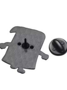 Pin Toallin de Acero Inoxidable broche - azul real - Ver 3