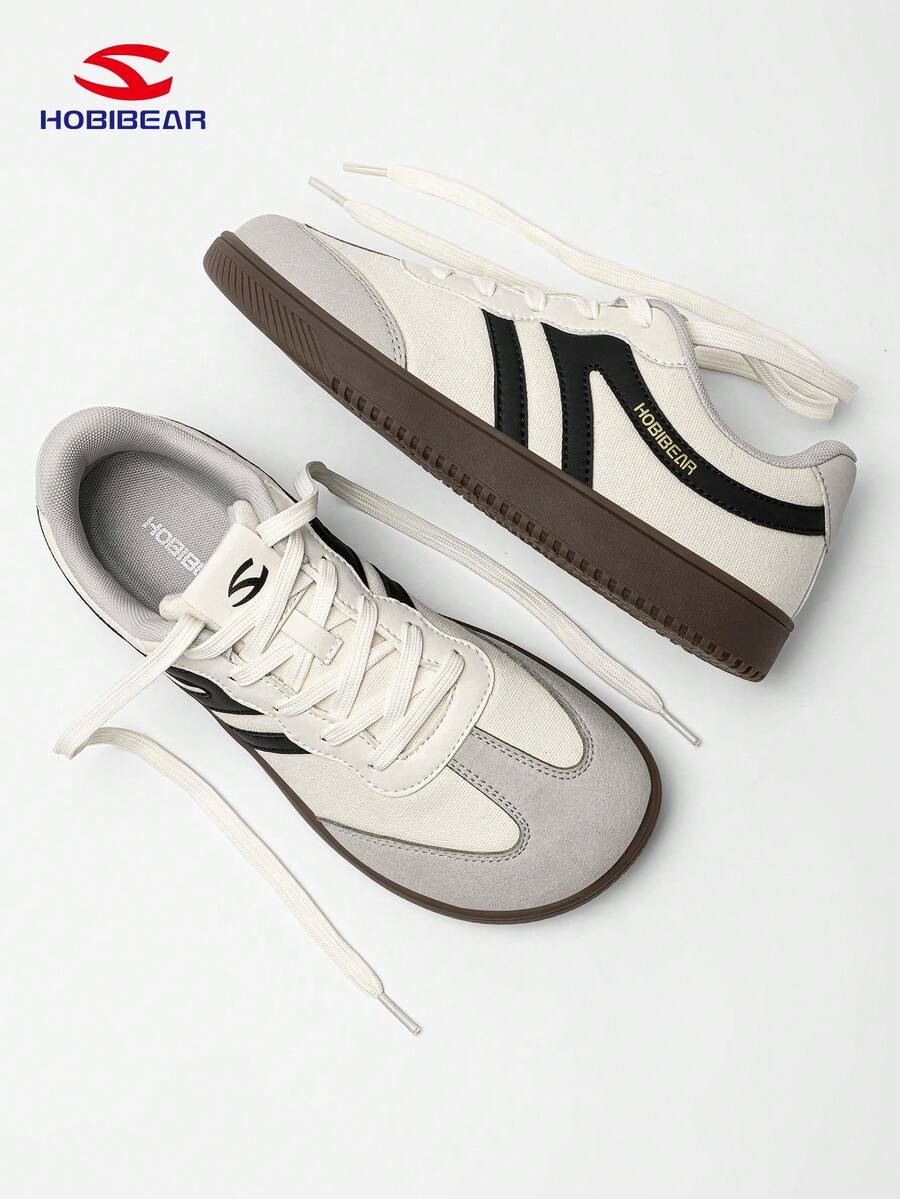 HOBIBEAR 男女简约鞋，轻便运动鞋，软橡胶鞋底，宽版，舒适适合散步，欧美风格