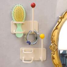 1pc Creative Wall Mounted Bathroom Suction Cup Hooks, Self Adhesive No-Punch Storage Rack, Hair Dryer Holder, Dopamine Hair Rope Clip Storage Rack, Hair Accessories Hanging Wall Hooks, , Living Room Bedroom Storage Hooks, Wall Decorations Without Marks, Multifunctional Hooks Accessories For Jewellery,,Necklaces And Strings,Hooks For Doors, , Hat Hooks, Shower Hooks