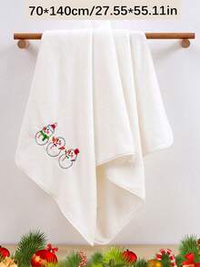 3/2/1件装涤纶刺绣毛巾/浴巾，圣诞礼物，圣诞驯鹿图案，节日装饰，浴室浴巾/面巾，吸水性强且柔软，适用于沐浴、桑拿、运动、圣诞厨房用手巾，圣诞树图案，雪人图案 - 彩色 - 查看 8