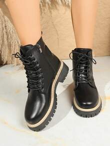 Nuevas botas de tobillo y botines para mujer, zapatos planos versátiles y de moda para uso casual