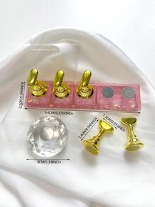 亚克力极光彩虹色矩形钻石形状美甲展示架，树脂水晶珠水钻复古韩国花朵激光 DIY 家居和户外女士母亲姐妹妻子女友婚礼美甲沙龙美容情人节使用