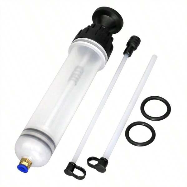 200CC Automotive Fluid Extractor Pump Manual Oil Change Syringe With 2 Hoses Lightweight Oil Suction Pump Changing Transmission Fluid Power Steering Fluid Brake Fluid Upgraded Suction Vacuum Pump