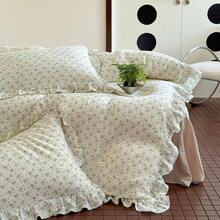 Muslin Duvet Cover With Ruffled Edges, 1 Piece Cotton Comforter Cover 47X59'', Pattern 2-Layer Gauze Bedding, No Quilt Or Pillowcases, Bedroom Essential - 光榮,驕傲 - 查看 6