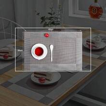 Manteles Individuales para 6 Sillas, Tapete de Mesa Antideslizante, Resistente al Calor, Fcil de Limpiar, Lavable, Prctico y Decorativo para el Hogar, Restaurante, Hotel etc. Plateado - 6 - Plateado-6 - Ver 7