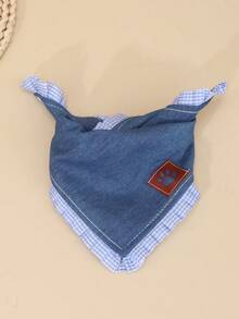 Ein Polyester Lässig Style attraktiver Denim Material fröhlicher Hund Haustier Dreieckstuch, geeignet für kleine und mittelgroße Katzen und Hunde zum Tragen nach draußen und für zuhause (nicht geeignet für Katzen- und Hundeaccessoires für große Hunde)