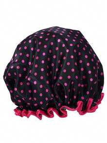 1 pieza Gorro de ducha de doble capa a la moda y resistente al agua, sombrero de baño estampado adecuado para el uso diario de las mujeres