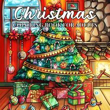 GDTME 1 Piece Christmas Themed Coloring Book, 24 Pages Upgraded To 120g Pearl Paper, Includes Cute Illustrations, Suitable For Adult Relaxation, Ideal Gift For Birthday, Party, Thanksgiving, Halloween And Christmas, 7.9*7.9 Inches, Also A Great Gift For Back To School And Mother's Day - Comfortable and Bold Christmas Design - View 2