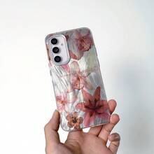 Flower 1pc Vintage Floral Red & White Transparent Full Coverage Shockproof Phone Case, Compatible With Samsung/Compatible With OPPO/Compatible With VIVO/Compatible With Honor/Compatible With Redmi/Transsion Phones - Multicolor - View 6