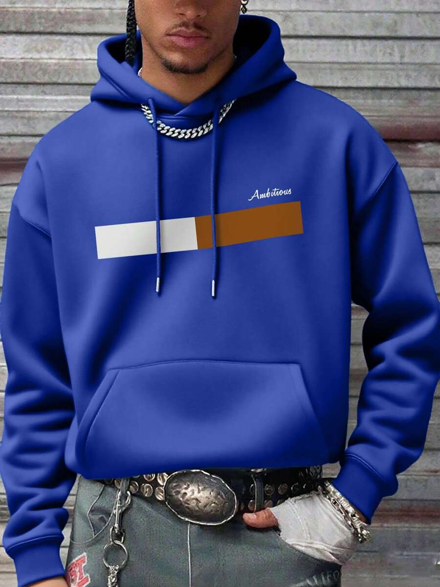 Men's Minimalist Printed Hoodie Sweatshirt