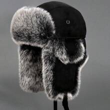 1 Pc Imitation Sheepskin Hat Snow Imitation Fox Grass Hat Dad Middle Aged Ear Protection Hat - màu nâu - Xem 6