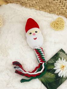 1 pezzo Pupazzo morbido con sonaglio, a forma di gatto o cane, come regalo per appassionati di gatti e cani o mamme di animali domestici, con atmosfera natalizia, corda mordibile per l'addestramento, la cura dentale e il gioco interattivo, come regalo per amanti di gatti e cani e mamme di animali domestici