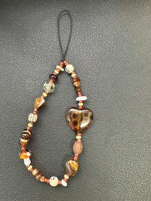 Cordón para el teléfono de ambar con estilo de caramelo duro de otoño/invierno Marat, tono marrón, cadena CCD - Multicolor - Ver 2