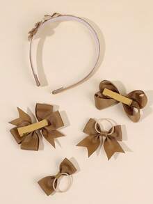 9 Stücke braune Haarclips, Haargummis, Haarband Set, Schmetterling & Perlen Design Haarschleifen, geeignet als Geburtstagsgeschenk, für Partys, Schule und Alltag, süße Haaraccessoires für Mädchen