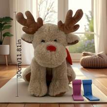 1 Stück Weihnachts-Rentier mit roter Nase Plüschpuppe, das erste Geschenk für Jungen und Mädchen zum Neujahr