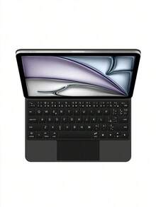 Funda de teclado en español compatible con iPad Air 11/13 pulgadas M3/2025/A16 (10.a generación/10.a generación) y Magic Keyboard, compatible con iPad Pro 11/12.9 pulgadas/13 pulgadas M4/M2 (6.a generación/5.a generación/4.a generación) y 10.9 pulgadas (3.a generación/2.a generación) Smart Folio inalámbrico con retroiluminación y cierre magnético, color negro - Negro-Español - Ver 3