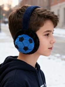 Youngsters's Cute Outdoor Football Cold And Frost Protection Plush Ear Muffs - Multicolor - View 2