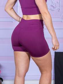 Women Sports Shorts - Morado - Ver 4