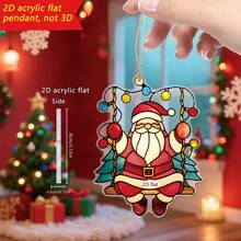1pc Christmas Hanging Decoration, Santa Claus Light String Decor, Holiday Party Home Decoration, Christmas Tree Ornament, Backpack Keychain Accessory - Multicolor - View 4