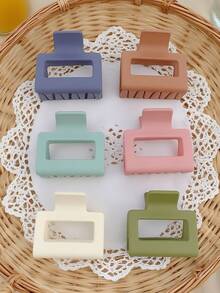 4/1pc Solid Color Ladies 5.5cm Square Plastic Small Hair Clip, Fashionable, Elegant, Stylish, Minimalist, For Everyday Wear, Party, Commute, Vacation - For Styling, Washing, Makeup, Clothing Accessories Hair Clip Summer Hair Clip Chin Hair Clip Hair Clip Handle Hair Clip, School Supplies, University At The End, Do Not Miss Elegant Claw Clip Winter Hair Accessories Fashion Hair Clutch