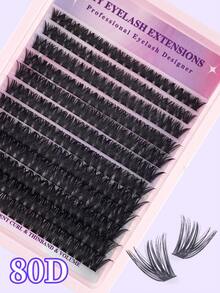 192/240PCS-D-Curl Fairy Lash Clusters 8-16mm Eyelash Clusters, DIY Eyelash Extensions Individual Fake Eyelashes Clusters ,Suitable For Beginners For Daily Life, Wedding, Date, Party, Music Festival, Halloween Use - Black - View 4
