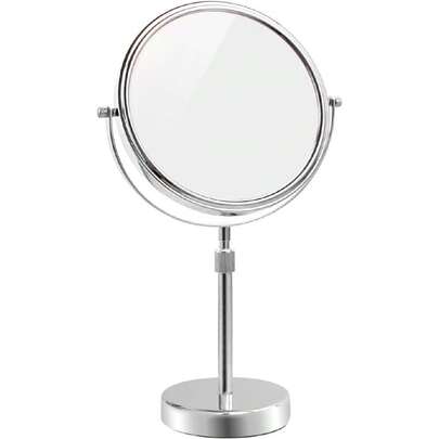 Tabletop Makeup Mirror 8 Inch Double-Sided With 7X Magnification, Standing Mirror With Pedestal For Shaving, Height Adjustable Chrome Finish (8 Inch, 7X),23195316