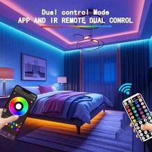 3ft-100ft Smart LED Strip Lights For Home Decor, With App Control And Music Sync Remote, Adhesive Backing, Dimmable,Timing, DIY Scene Modes, Color Changing LED Lights For Room Decor, TV Backlight, Kitchen Decor, Bedroom Decor, Christmas And Halloween Decor And Gift Giving - ánh sáng đa sắc - Xem 3