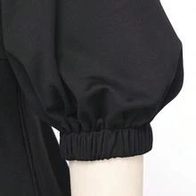 Church Clergy Irregular Ruffle Pencil Dresshalloween - 黑色 - 查看 11
