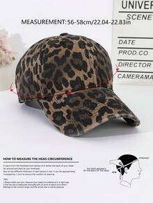 Gorra de béisbol estilo vintage con estampado de leopardo, unisex, de material de mezclilla lavada, estilo gorra de papá, estampado animal, ala ajustable, gorra de camionero, sombrero casual para exteriores, accesorio de moda y streetwear. Gorra de béisbol decorativa con estampado de leopardo retro, casual y lindo, de mezclilla lavada, para todas las estaciones - gorra de béisbol con estampado de leopardo - Ver 5