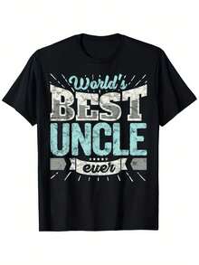 Camiseta de regalo para tías geniales: la mejor camiseta familiar del mundo, camiseta de verano de manga corta, cómoda y versátil, camisetas para hombres, ligeramente elástica, 100% algodón, tallas S-XXXL - Negro - Ver 1